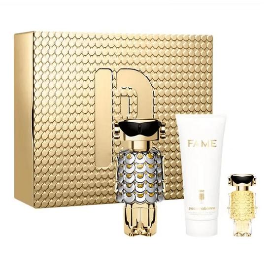 Paco Rabanne Fame Women's Perfume Gift Set 80ml Eau De Parfum + 100ml Body Lotion + 4ml Eau De Parfum