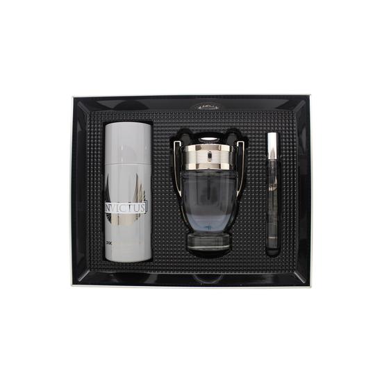 Paco Rabanne Invictus Gift Set 100ml Eau De Toilette + 150ml Deodorant Spray + 10ml Eau De Toilette