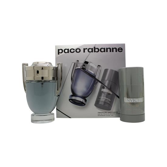 Paco Rabanne Invictus Gift Set 100ml Eau De Toilette + 75ml Deodorant Stick