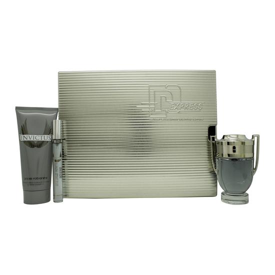 Paco Rabanne Invictus Gift Set 50ml Eau De Toilette + 10ml Eau De Toilette + 100ml Shower Gel