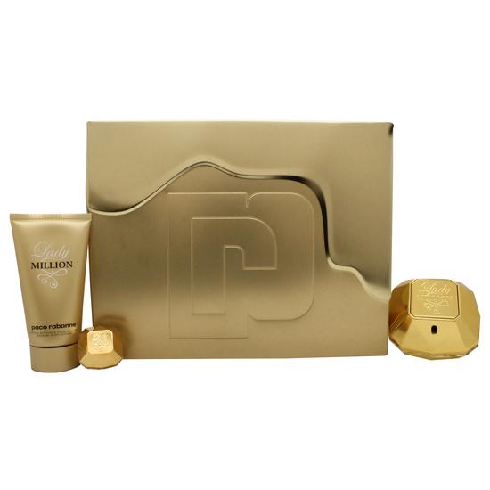 Paco Rabanne Lady Million Gift Set 50ml Eau De Parfum + 75ml Body Lotion + 5ml Mini