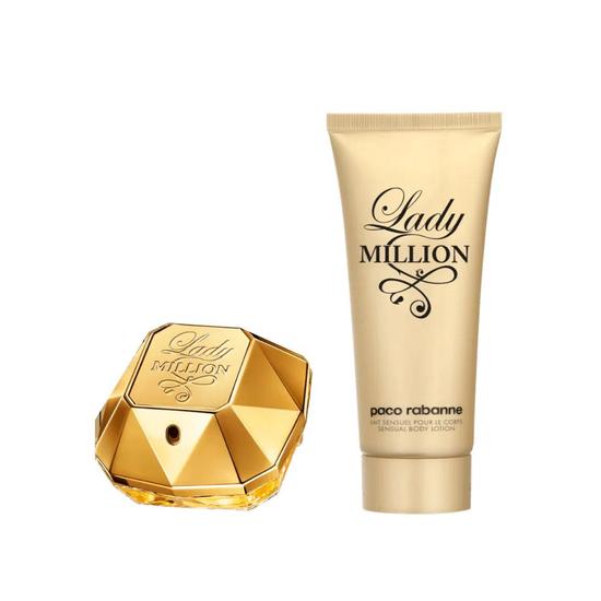 Paco Rabanne Lady Million Women's Gift Set 80ml Eau De Parfum + 100ml Body Lotion