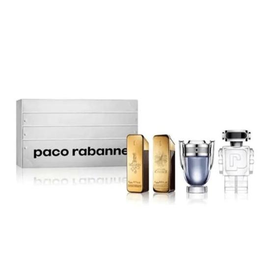 Paco Rabanne Men's Collection Miniatures Gift Set 1 Million Eau De Toilette, 1 Million Parfum, Invictus Eau De Toilette, Phantom Eau De Toilette