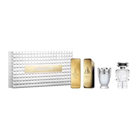 Paco Rabanne Men's Miniatures Gift Set 1 Million Eau De Toilette + 1 Million Elixir Intense Parfum + Invictus Eau De Toilette + Phantom Eau De Toilette 4 x 5ml