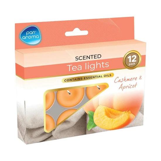 Pan Aroma Scented Tea Lights Cashmere & Apricot 12pcs