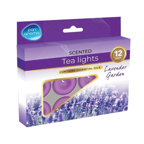 Pan Aroma Scented Tea Lights Lavender Garden 12pcs