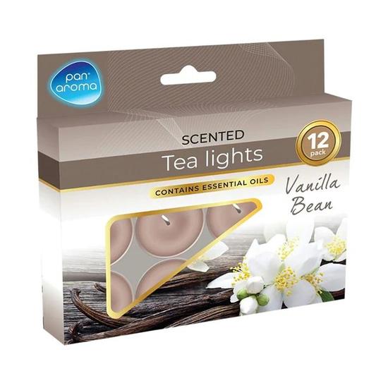 Pan Aroma Scented Tea Lights Vanilla Bean 12pcs