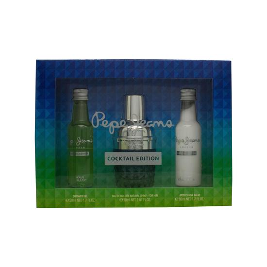 Pepe Jeans For Him Cocktail Gift Set 30ml Eau De Toilette + 50ml Shower Gel + 50ml Aftershave Balm