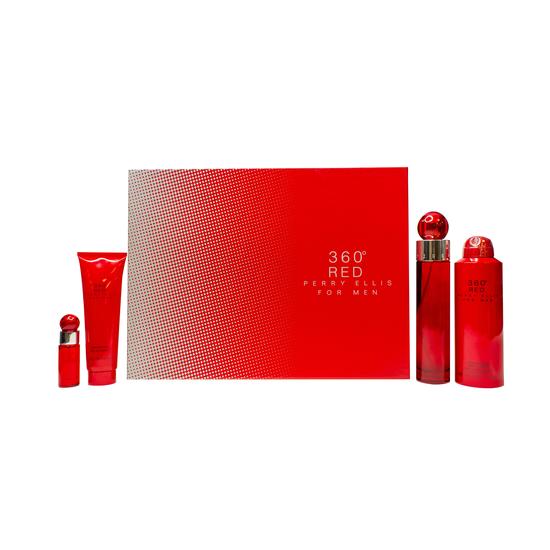 Perry Ellis 360 Red For Men Gift Set 100ml Eau De Toilette + 90ml Shower Gel + 200ml Deodorant Spray + Mini 7ml Eau De Toilette