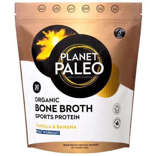 Planet Paleo Organic Bone Broth Sports Protein Vanilla & Banana 480g