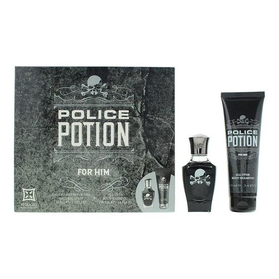 Police Potion For Him Gift Set: Eau De Parfum 30ml Shower Gel 100ml 2 Piece