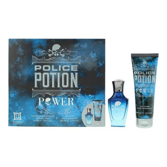 Police Potion Power Gift Set: Eau De Parfum 30ml Shower Gel 100ml 2 Piece