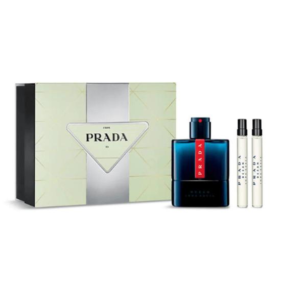 Prada Luna Rossa Carbon Eau De Toilette Gift Set 100ml + 10ml x2