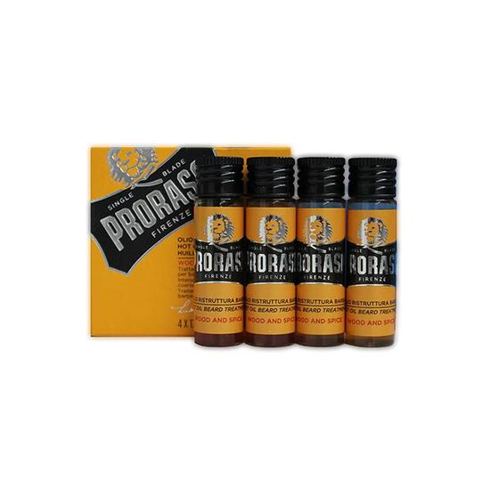 Proraso Hot Oil Beard Treatment Wood & Spice 4 x 17ml