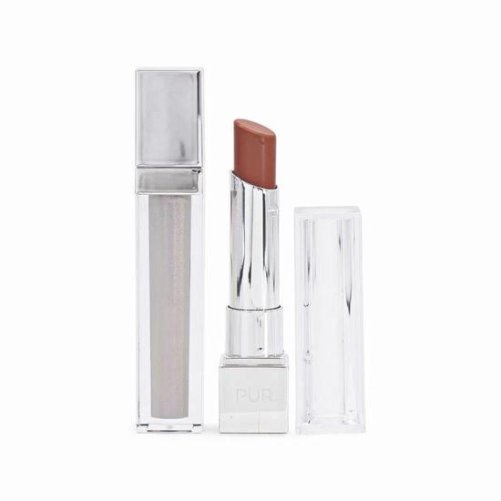 PÜR Crystal Clear 2 Piece Lipstick & Gloss Kit Imperfect Box