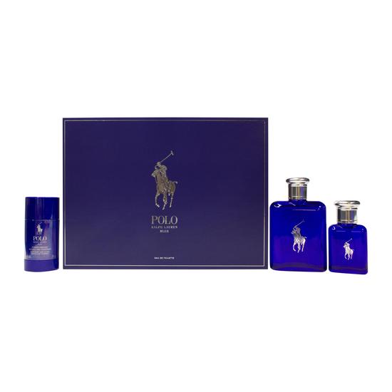 Ralph Lauren Polo Blue Gift Set 125ml Eau De Toilette + 40ml Eau De Toilette + 75g Deodorant Stick