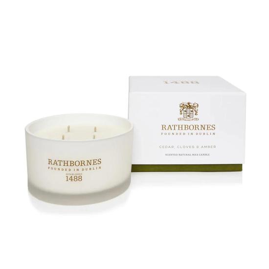 Rathbornes 1488 Cedar, Cloves & Amber Luxury Four Wick Candle