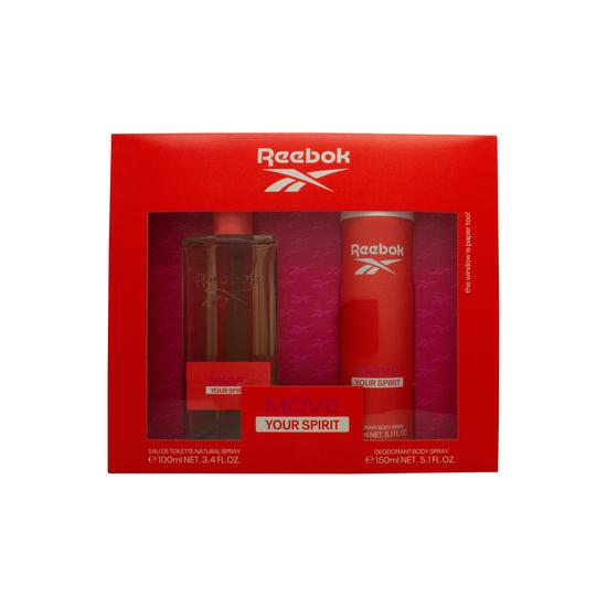 Reebok Move Your Spirit Women Gift Set 100ml Eau De Toilette + 150ml Body Spray