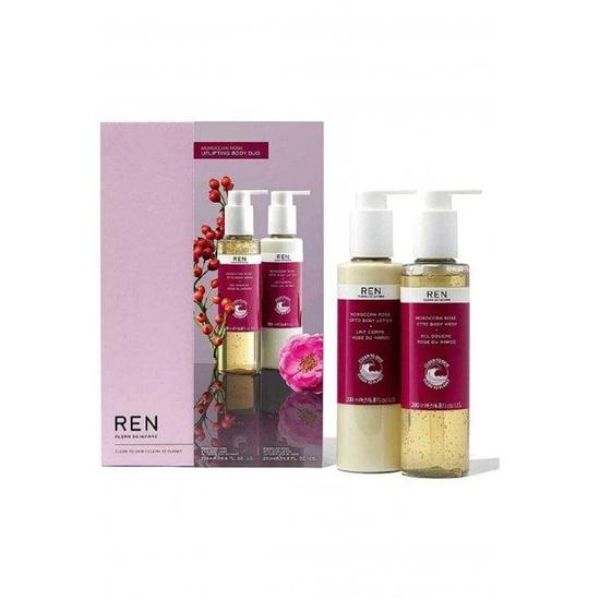 REN Moroccan Rose Otto Uplifting Body Duo Body Wash 200ml & Body Lotion 200ml