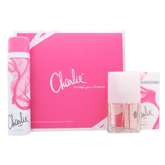 Revlon Charlie Pink Gift Set 30ml Eau De Toilette + 75ml Body Spray