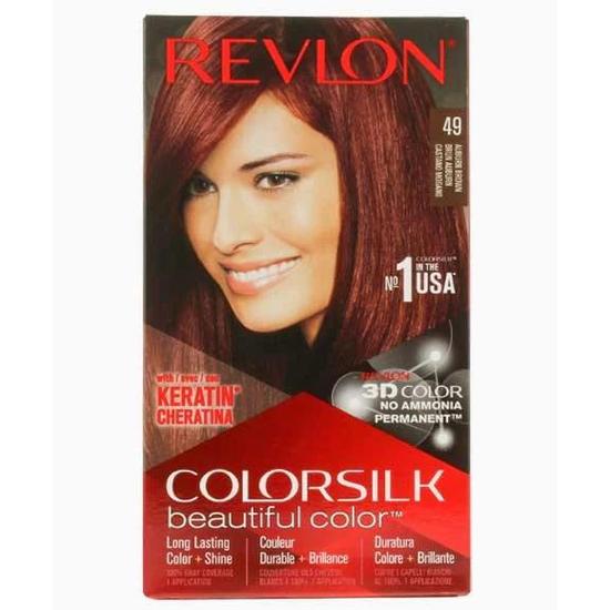 Revlon Coloursilk Beautiful Colour Permanent Hair Colour 49 Auburn Brown