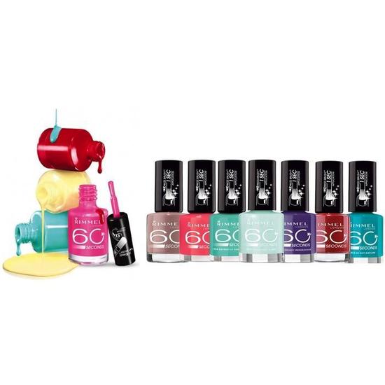 Rimmel Assorted 60 Second Rita Ora Super Shine Nail Polish Pack Of 8