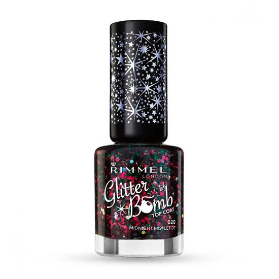 Rimmel Glitter Bomb Nail Polish Top Coat 020 Midnight Mistletoe