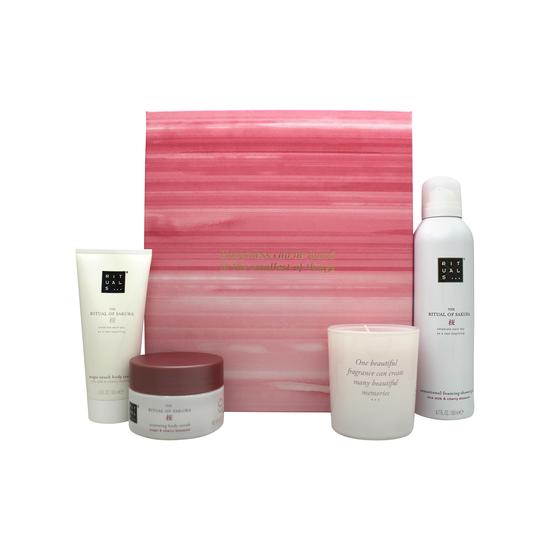 Rituals The Ritual Of Sakura Gift Set 70ml Shampoo + 70ml Conditioner + 70ml Body Cream + 50ml Foaming Shower Gel + Bag