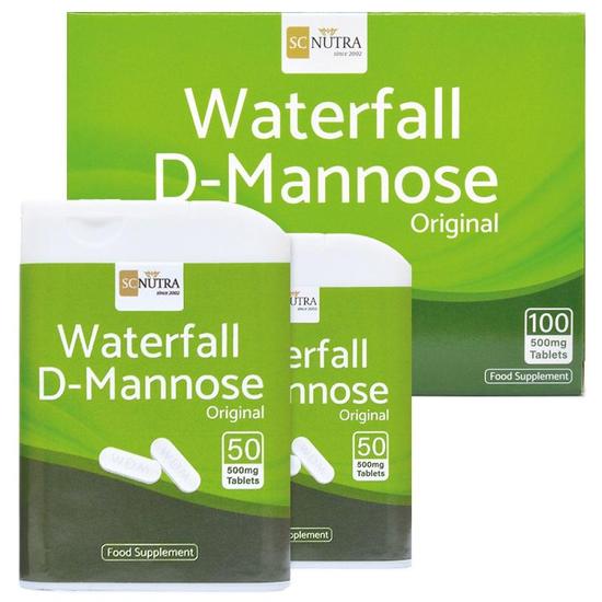 SC Nutra Waterfall D-Mannose 500mg Tablets 100 Tablets