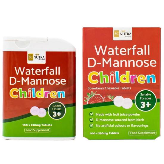 SC Nutra Waterfall D-Mannose Children Strawberry Chewables 100 Chewables