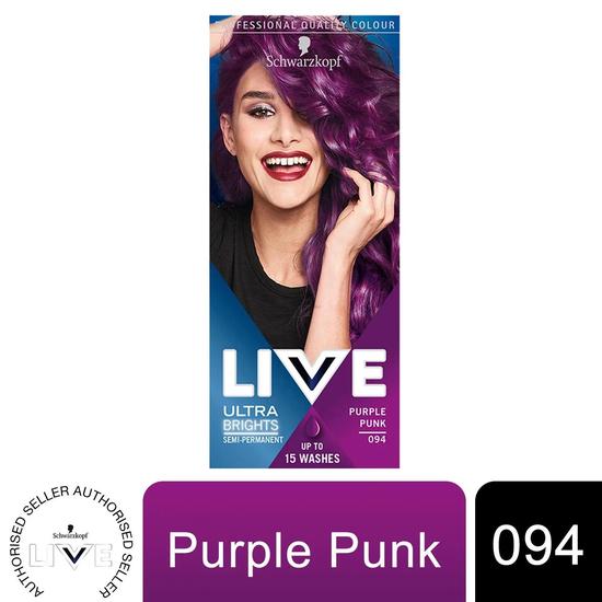 Schwarzkopf LIVE Purple Punk Semi-Permanent Hair Dye, Ultra Brights 094