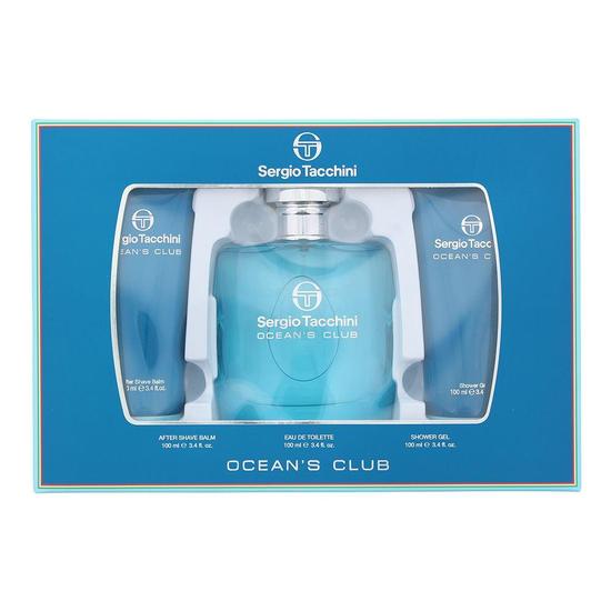 Sergio Tacchini Ocean's Club 3 Piece Gift Set: Eau De Toilette 100ml Shower Gel 100ml Aftershave Balm 100ml