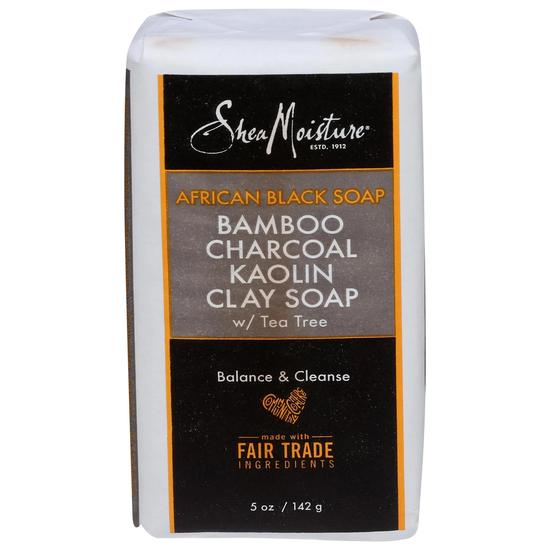 Shea Moisture African Black Soap Bamboo Charcoal Kaolin Clay Soap 142 g