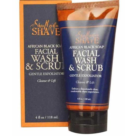 Shea Moisture Shave African Black Soap Facial Wash & Scrub 118ml