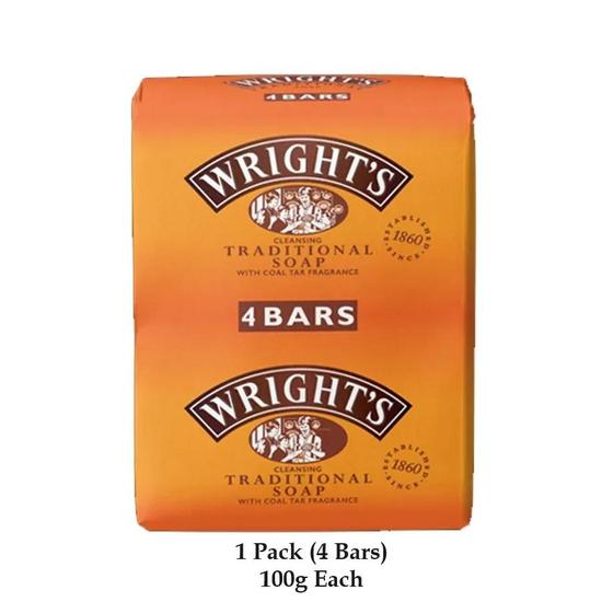 Simple Wrights Coal Tar Soap Bar Traditional Antiseptic 100g x 4