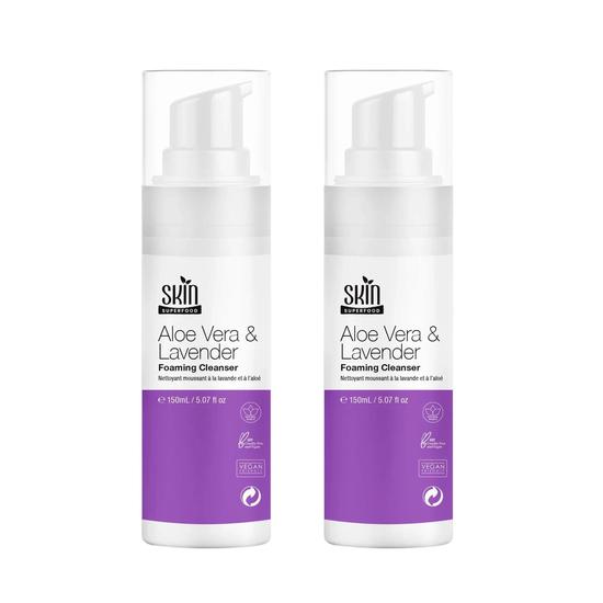 Skin Superfood Aloe Vera & Lavendar Foaming Cleanser Twin Value Savings Pack 150ml