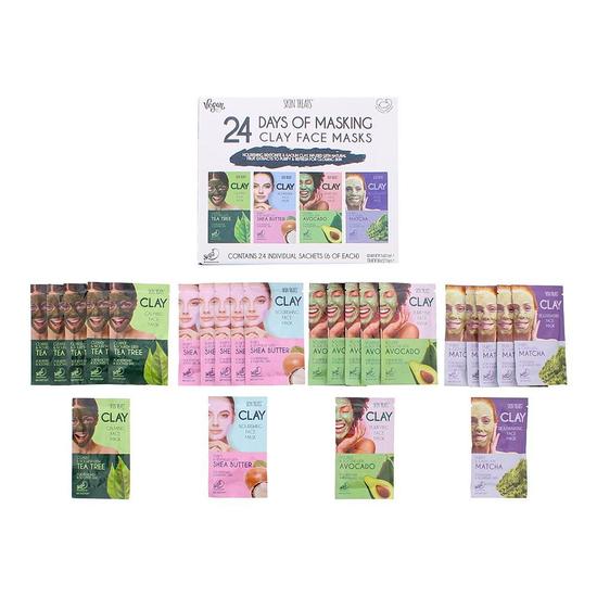 Skin Treats 24 Days Of Masking Clay Face Masks Gift Set 360ml