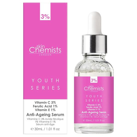 skinChemists Anti-Ageing Serum Vitamin C 3%, Ferulic Acid 1%, Vitamin E 1% 30ml