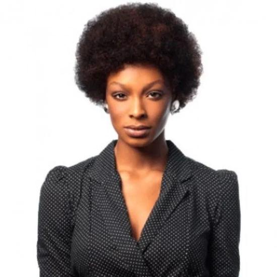 Sleek Hair Afro Wig 100% Human Hair Dark Brown