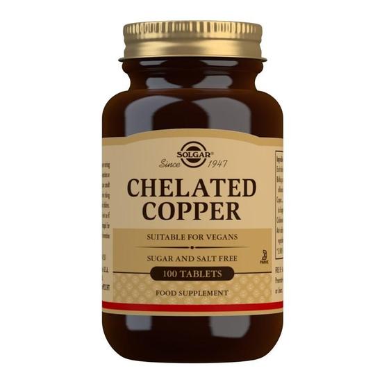 Solgar Chelated Copper Tablets 100 Tablets