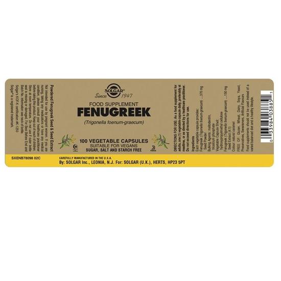 Solgar Fenugreek Vegicaps 100 Vegicaps