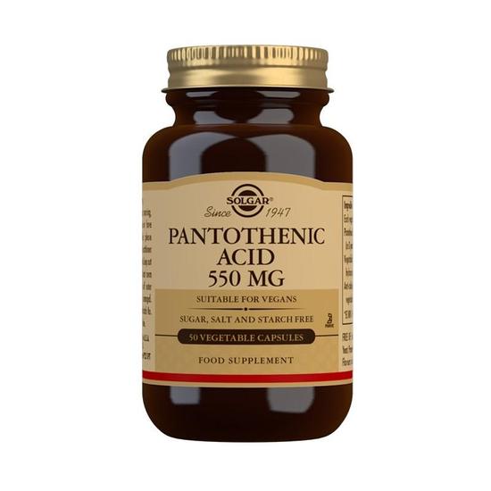 Solgar Pantothenic Acid 550mg Capsules 50 Capsules