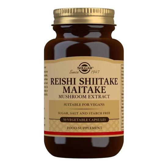Solgar Reishi Shiitake Maitake Mushroom Extract Vegicaps 50 Vegicaps