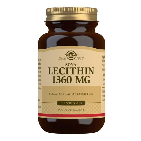 Solgar Soya Lecithin 1360mg Softgels 100 Softgels