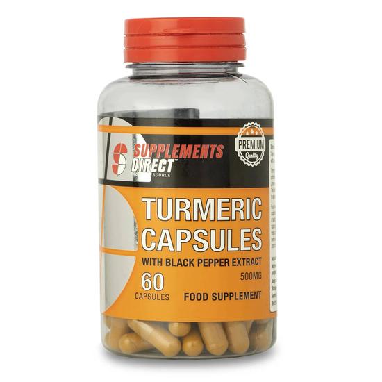 Supplements Direct Turmeric Capsules With Black Pepper Extract 500mg 60 Capsules