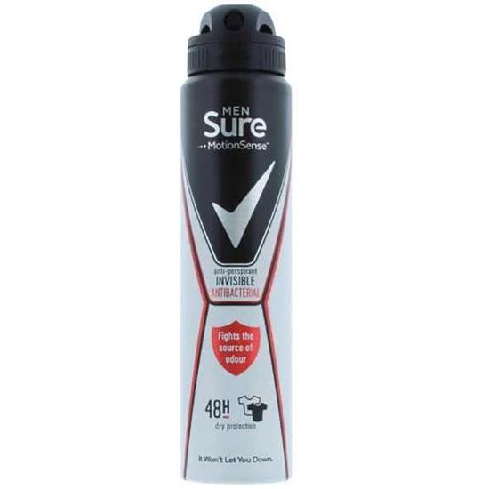 Sure Motionsense Anti Perspirant Invisible Antibacterial Deodorant Spray 250ml