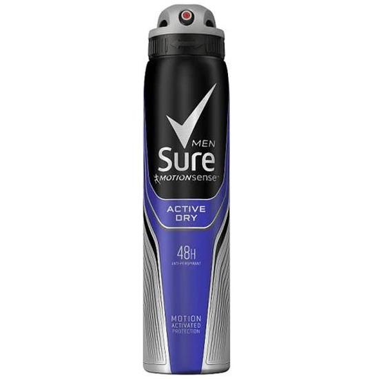 Sure Motionsense Men Active Dry 48h Anti Perspirant Deodorant Spray 250ml