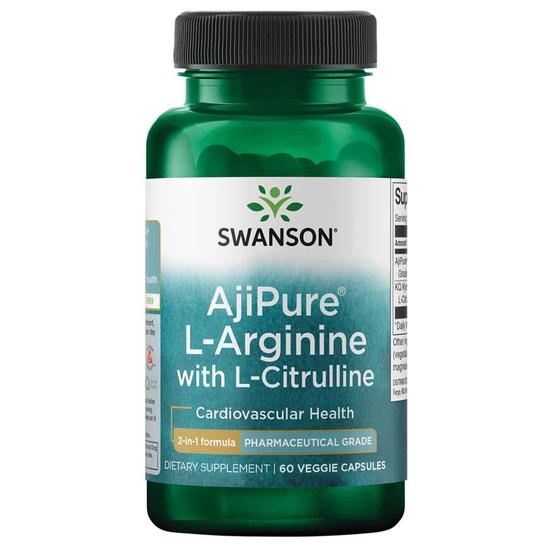 Swanson AjiPure L-Arginine With L-Citrulline Capsules 60 Capsules