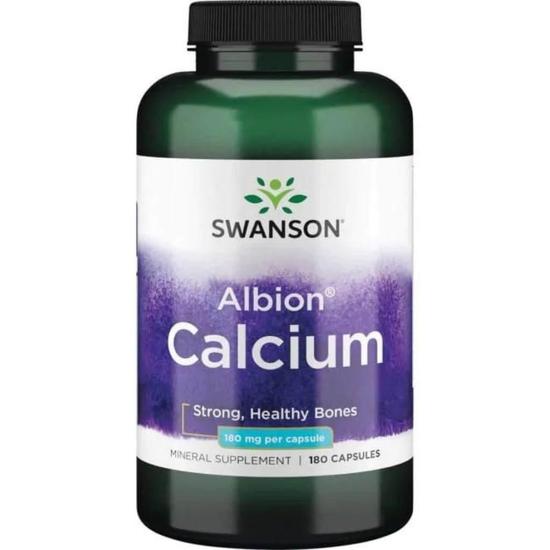 Swanson Albion Calcium 180mg Capsules 180 Capsules