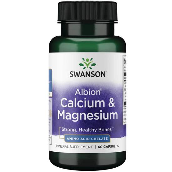 Swanson Albion Calcium & Magnesium Capsules 60 Capsules